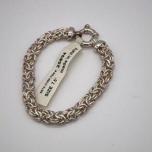 Sterling Silver Weave Bracelet with Toggle Clasp
